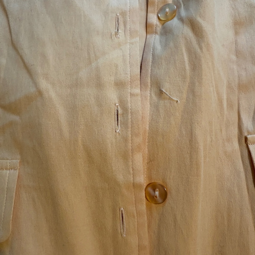 Anna & Frank Vintage 100% Silk Short Sleeve Button Up Shirt Orange Sz L Tie Back - Picture 9 of 9